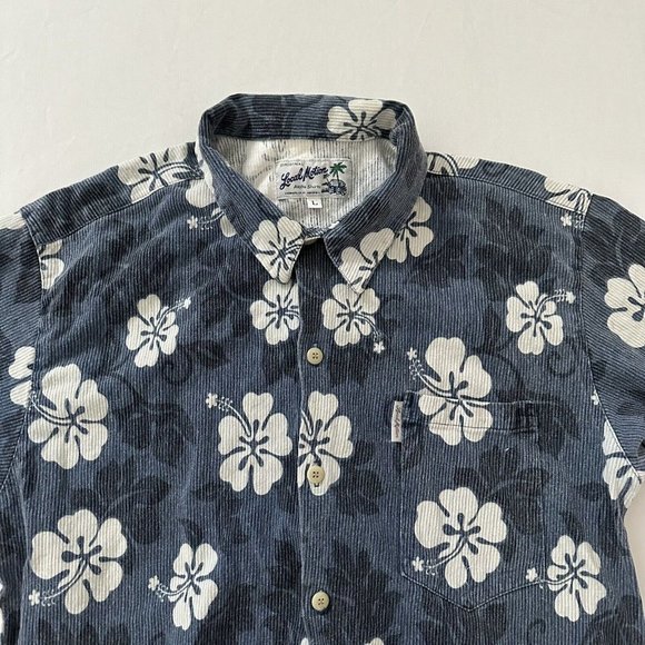 Local Motion Adult L Blue Button Down Collared Short Sleeved Casual Surf Large - Picture 5 of 13